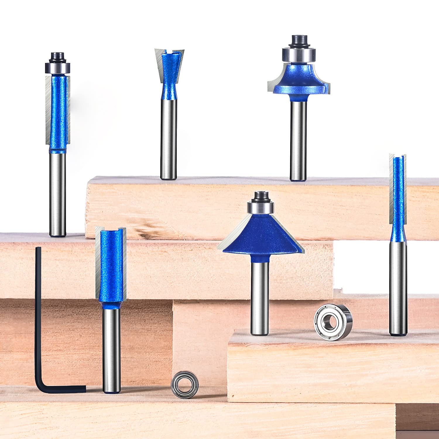 1/4” Shank Carbide Tip Router Bit Set 6pcs | Build for Professions