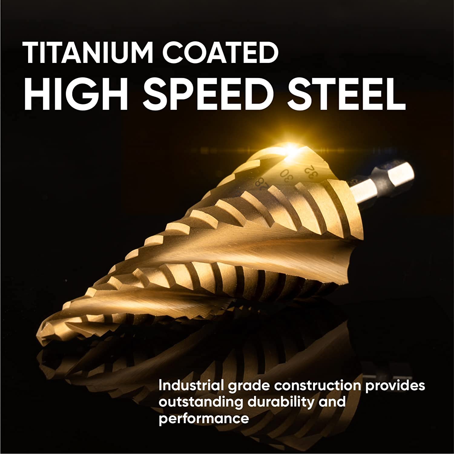 industrial titanium coated step drill bits