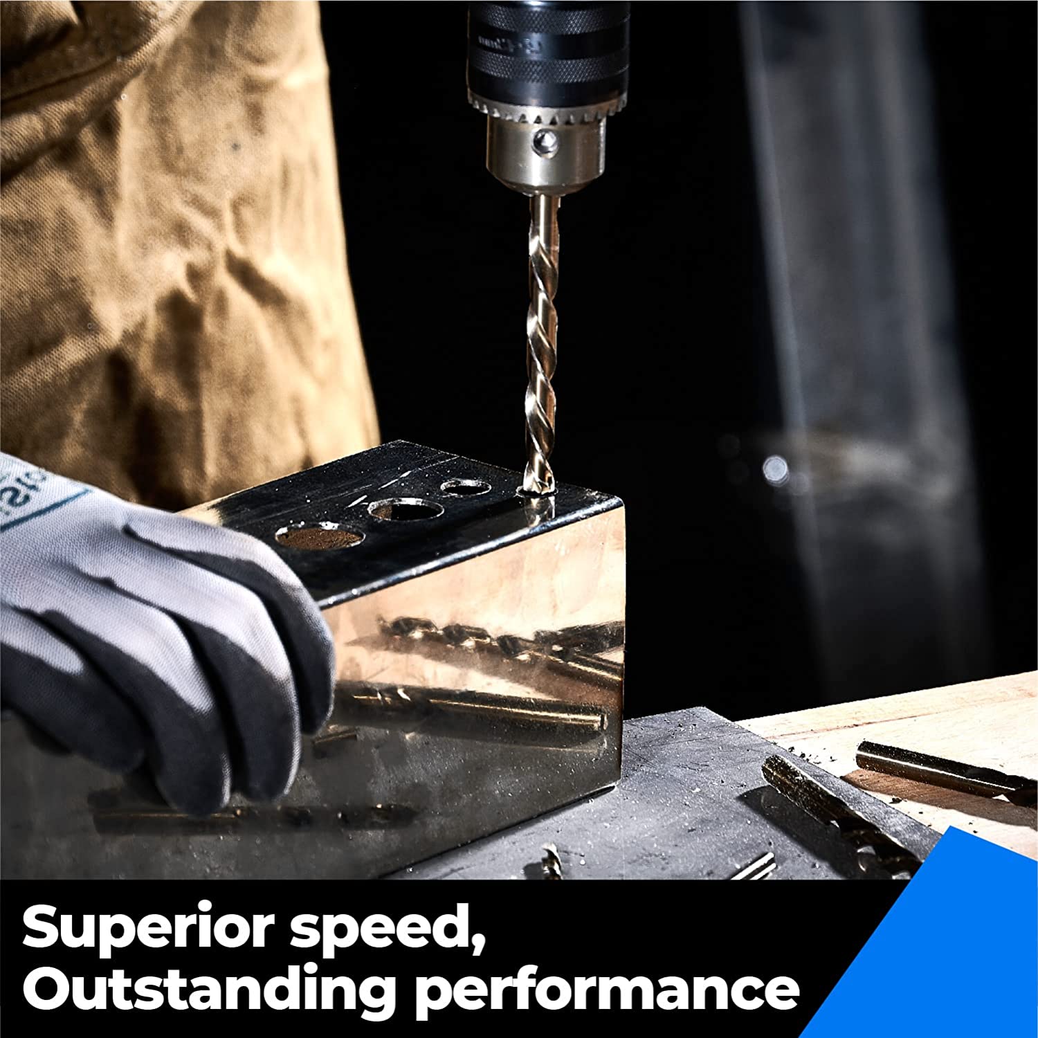 AugTouf M35 High-Speed Steel Tri-Tip Cobalt Drill Bits 5Pcs