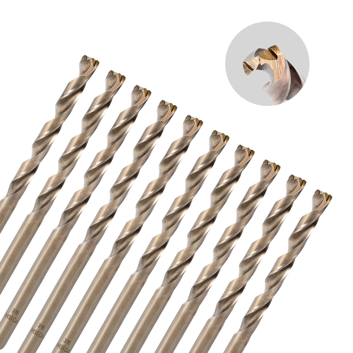 AugTouf M35 High-Speed Steel Tri-Tip Cobalt Drill Bits 5Pcs