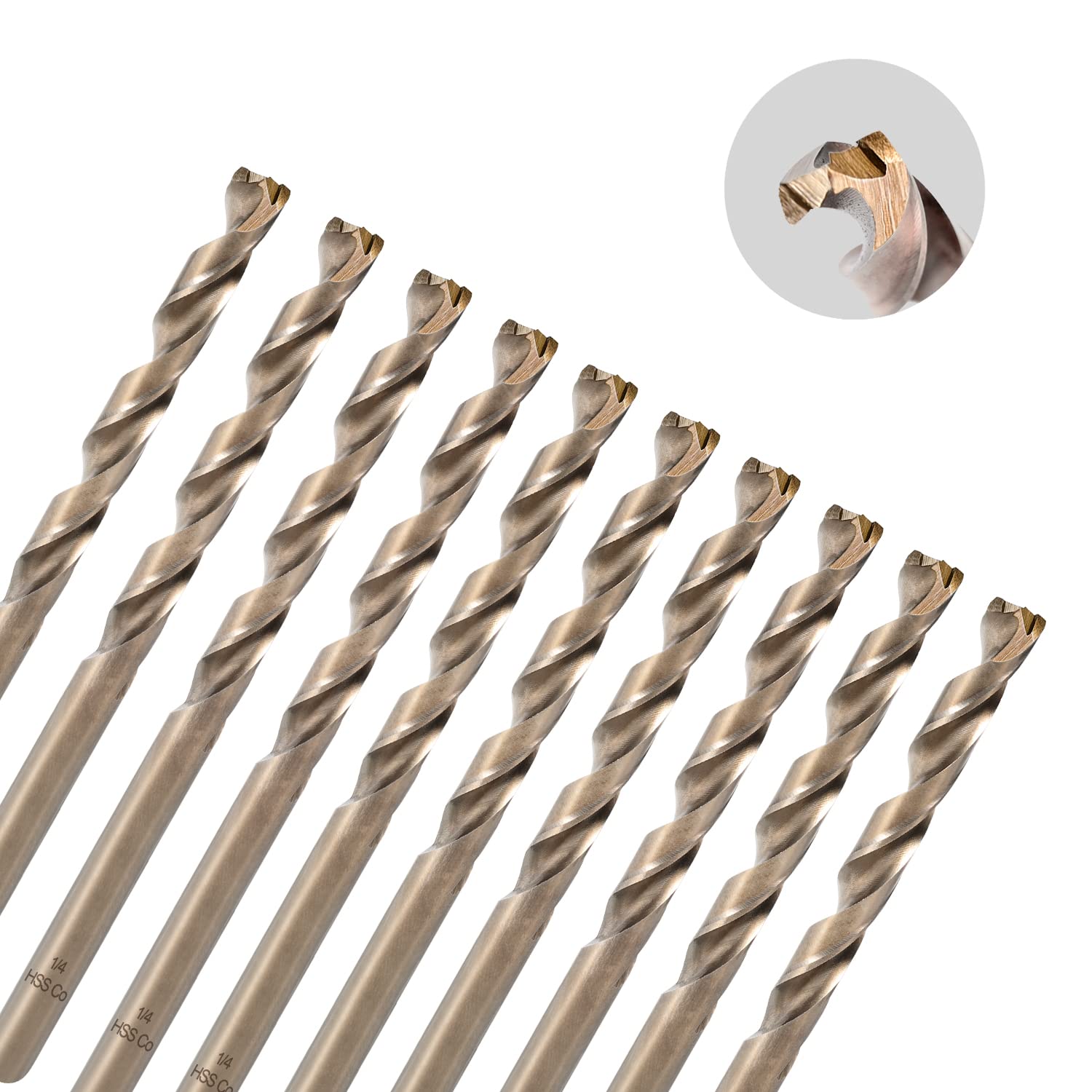 AugTouf M35 High-Speed Steel Tri-Tip Cobalt Drill Bits 5Pcs