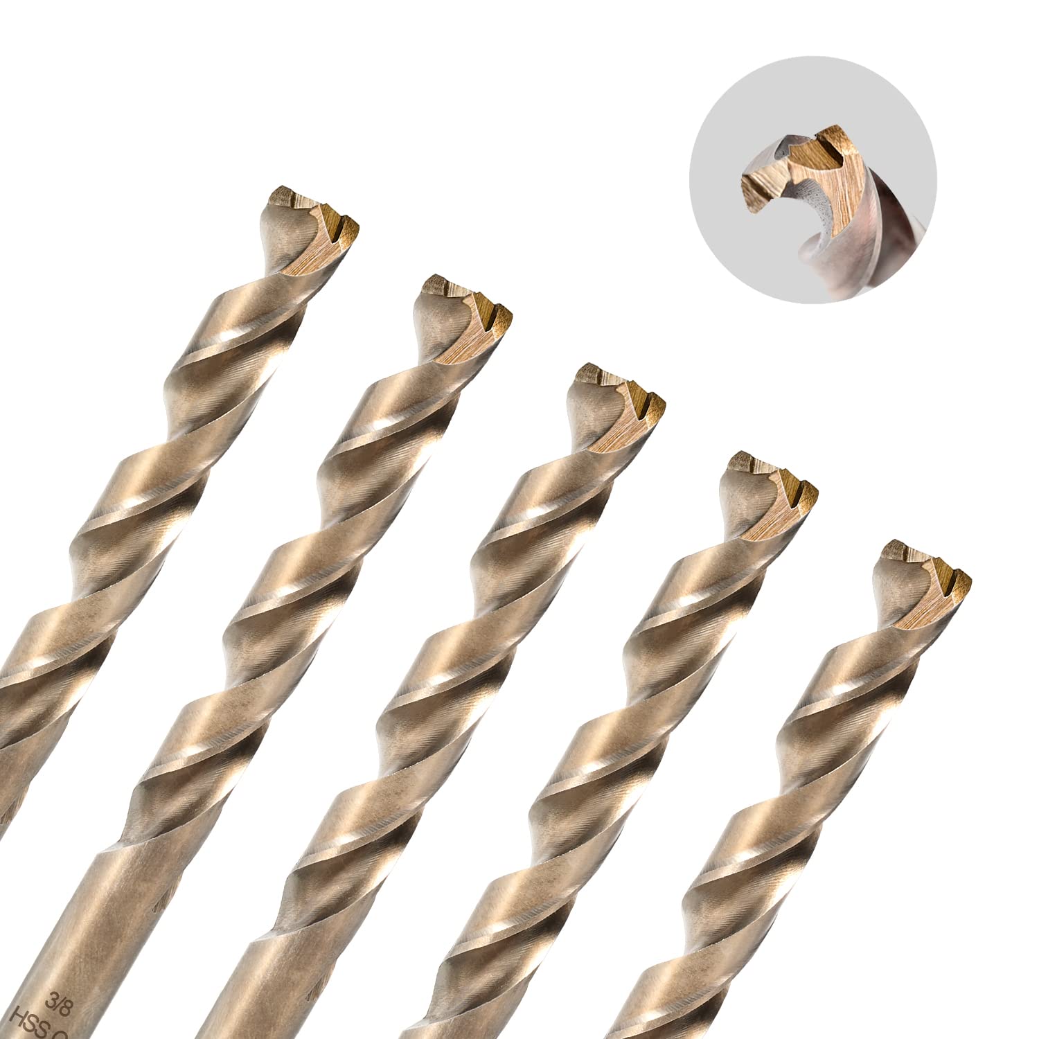 AugTouf M35 High-Speed Steel Tri-Tip Cobalt Drill Bits 5Pcs