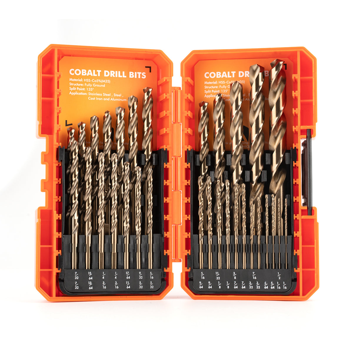 Cobalt Drill Bit Set, M35 High Speed Steel Metal Drill Bits Jobber ...