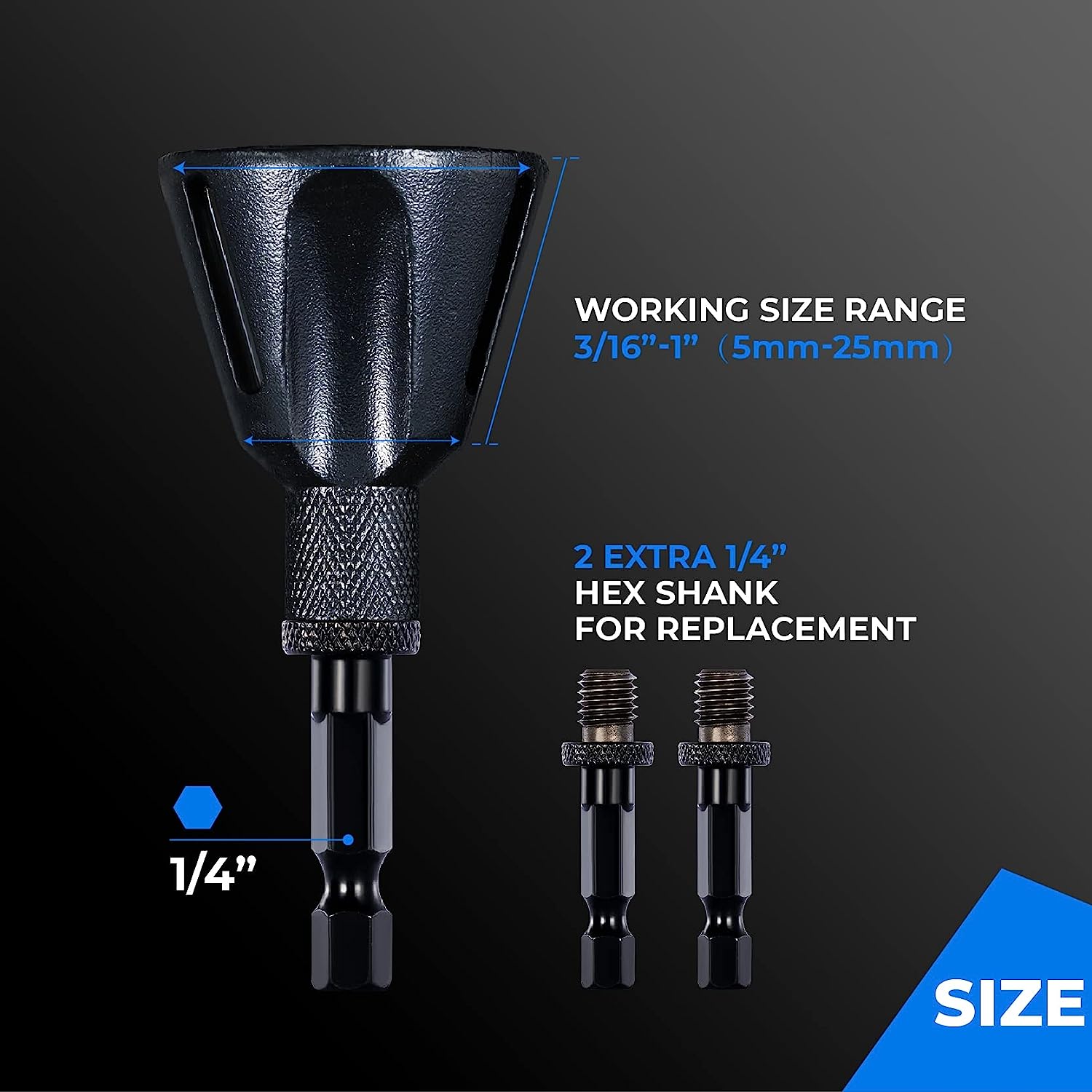toolant Deburring External Chamfer Tool with Carbide Blades, Removing Burr Tools with Quick Release Shank