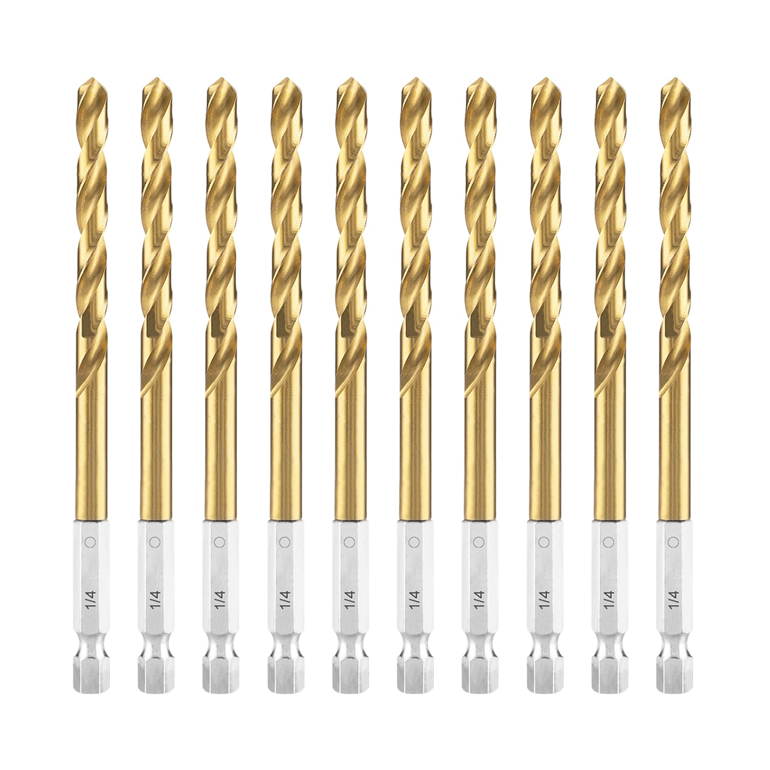 High Speed Steel Hex Shank Twist Drill Bits Set with Titanium Coating_AH1907-1-4