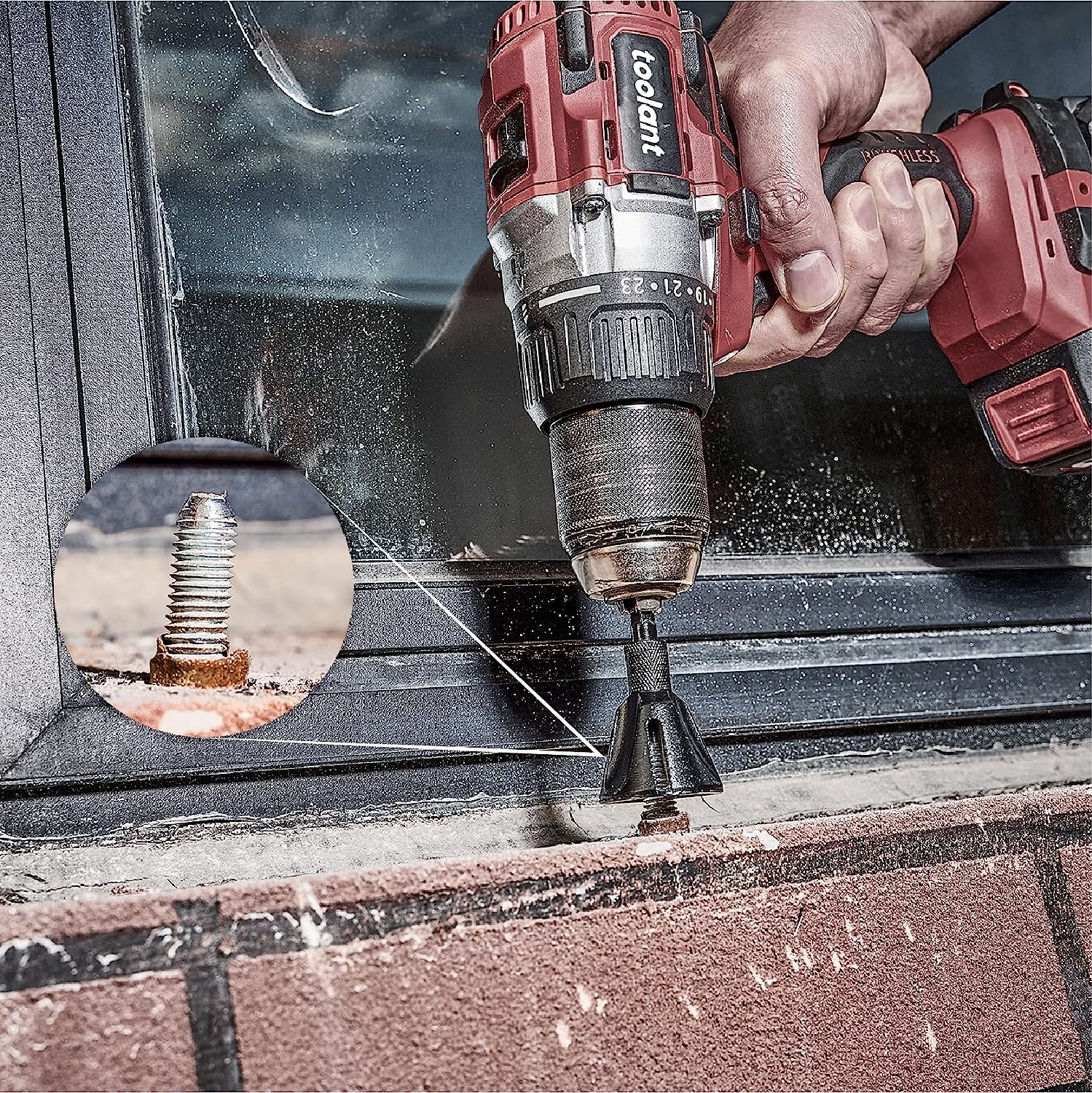 toolant Deburring External Chamfer Tool with Carbide Blades, Removing Burr Tools with Quick Release Shank