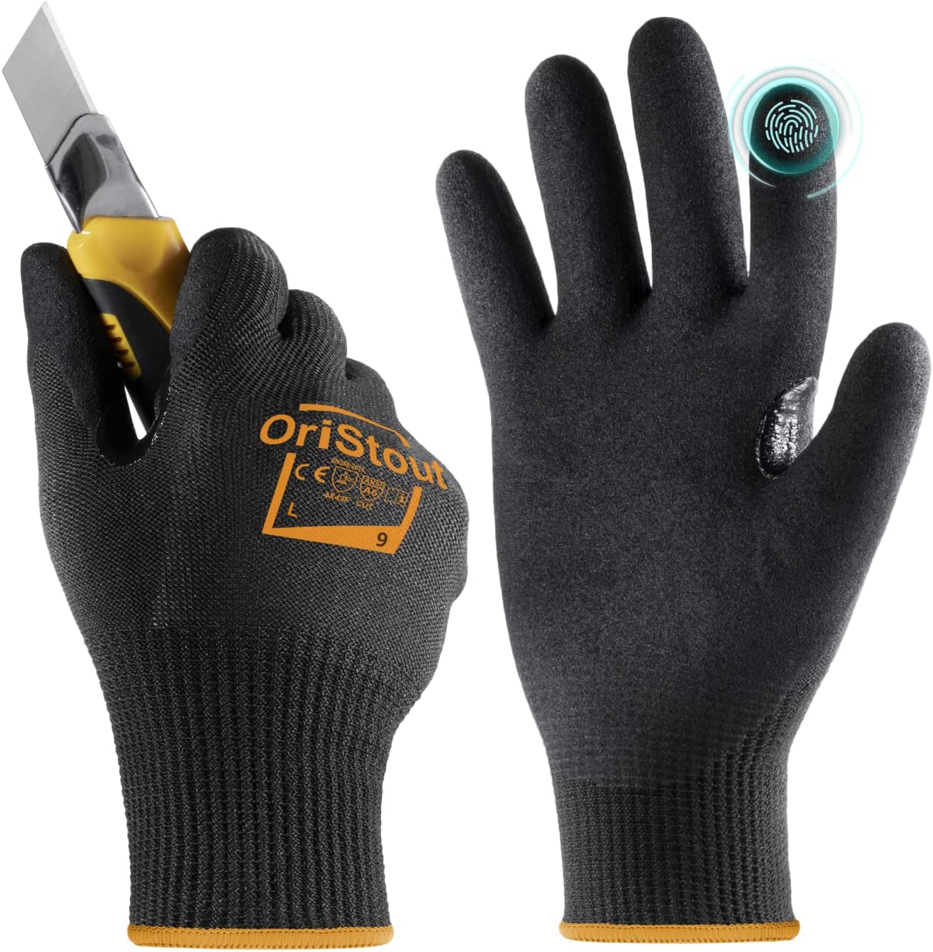 A6 Cut Resistant Gloves Nitrile Coated Work Gloves