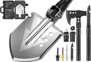 Survival Tactical Shovel, Tough Folding Camping Military Entrenching Tool for Off Road, Digging, Hiking, Car Emergency Multitool with Portable Case