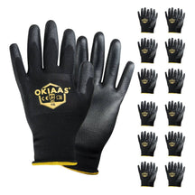 OKIAAS 12 Pairs Safety Work Gloves with PU Coated, for Mechanic, Warehouse, Gardening