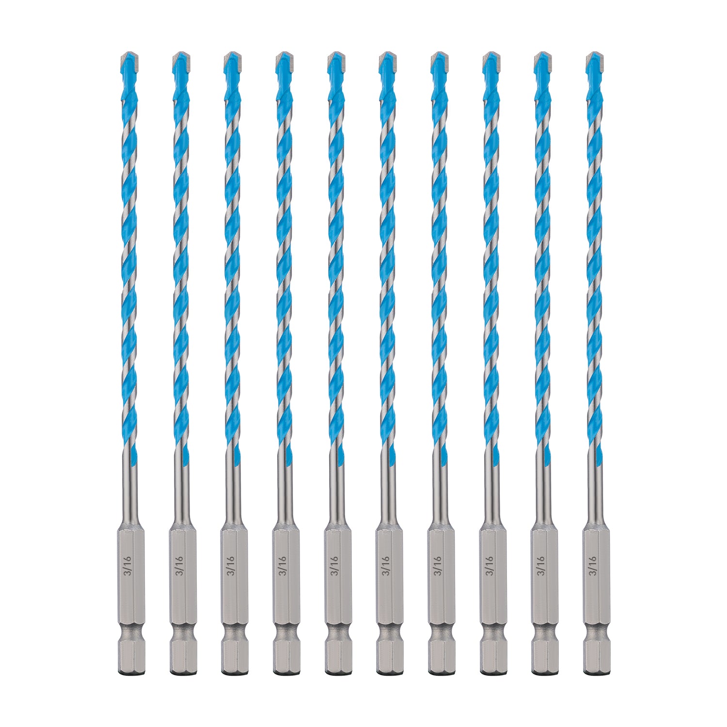 Carbide Tipped Masonry Hammer Drill Bit Sets with Shockproof Hex Shank