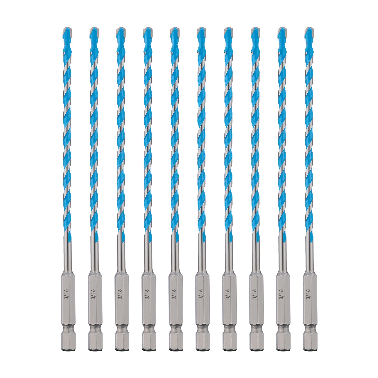 Carbide Tipped Masonry Hammer Drill Bit Sets with Shockproof Hex Shank