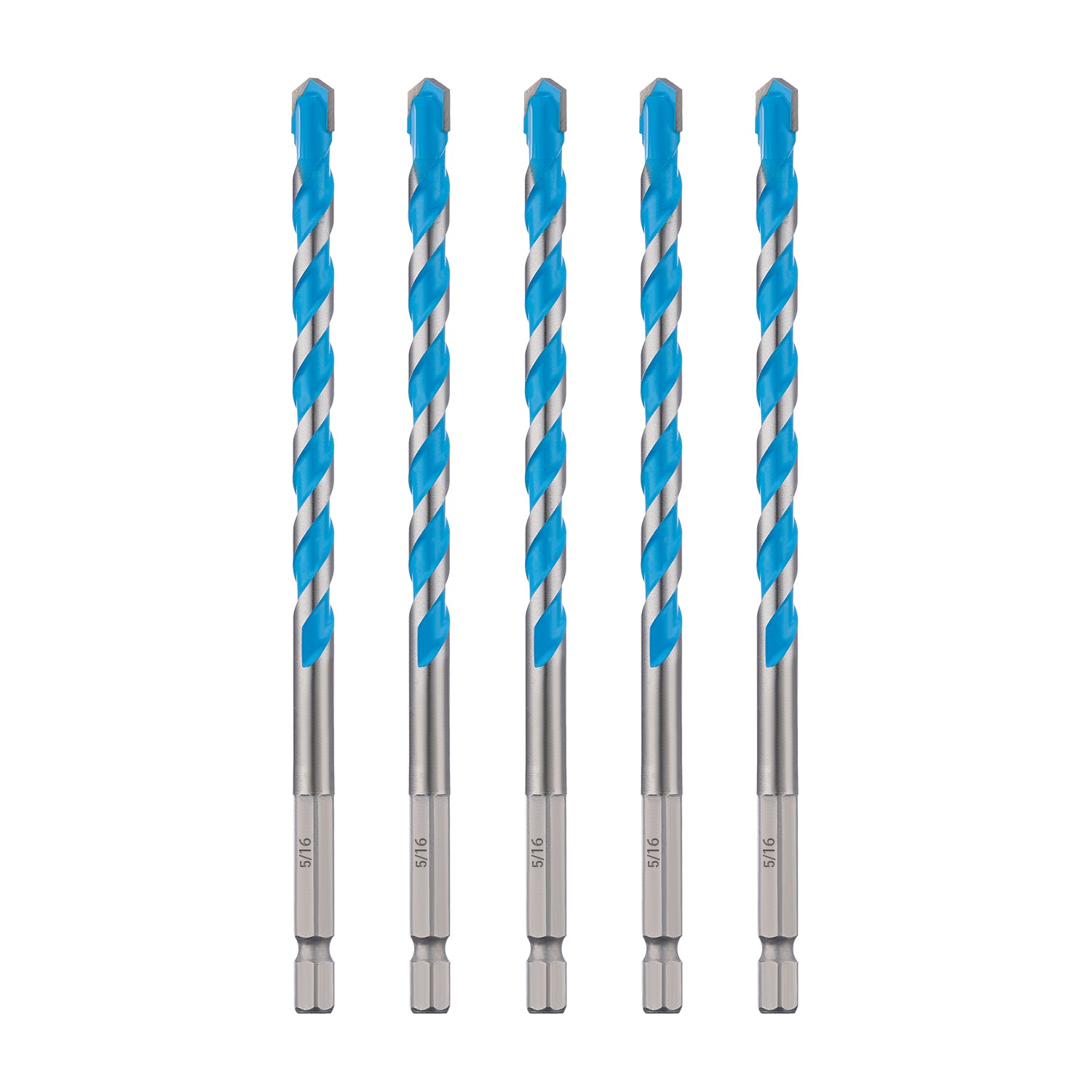 Carbide Tipped Masonry Hammer Drill Bit Sets with Shockproof Hex Shank