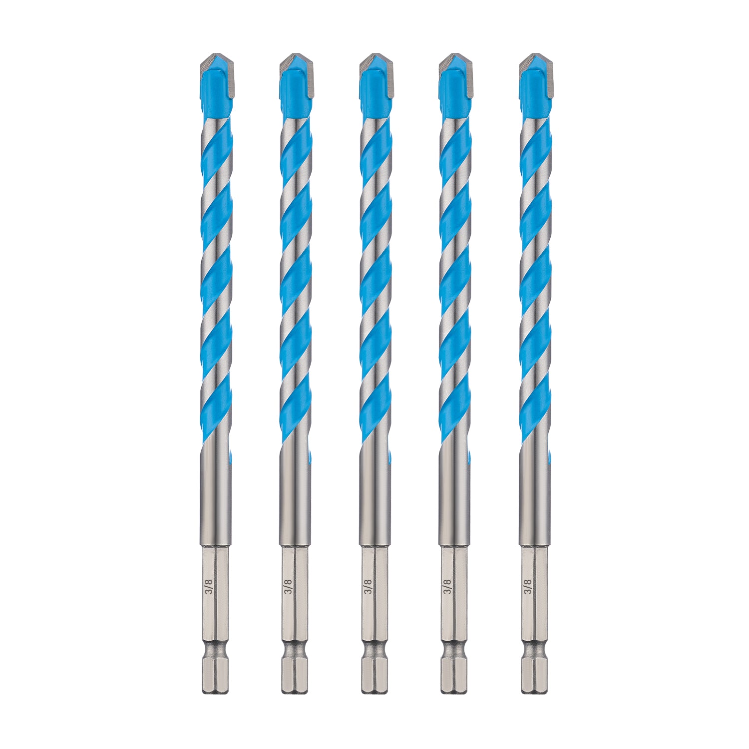 Carbide Tipped Masonry Hammer Drill Bit Sets with Shockproof Hex Shank
