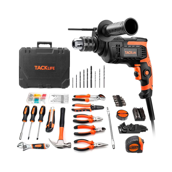 145-piece Home Tool Kit 6.5Amp Hammer Drill, for Basic Home Repairing