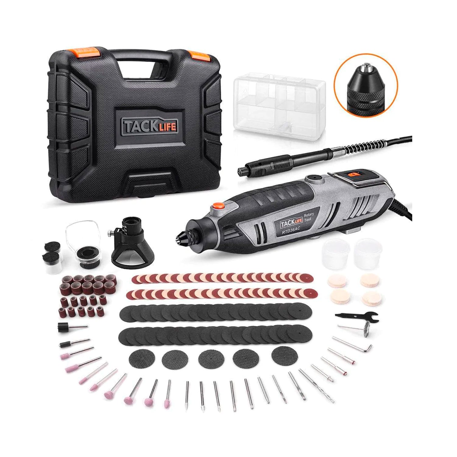 Rotary Tool 200W Power Variable Speed With 170 Accessories