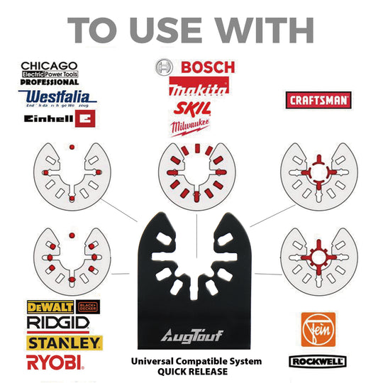 Universal compatible oscillating tool blades