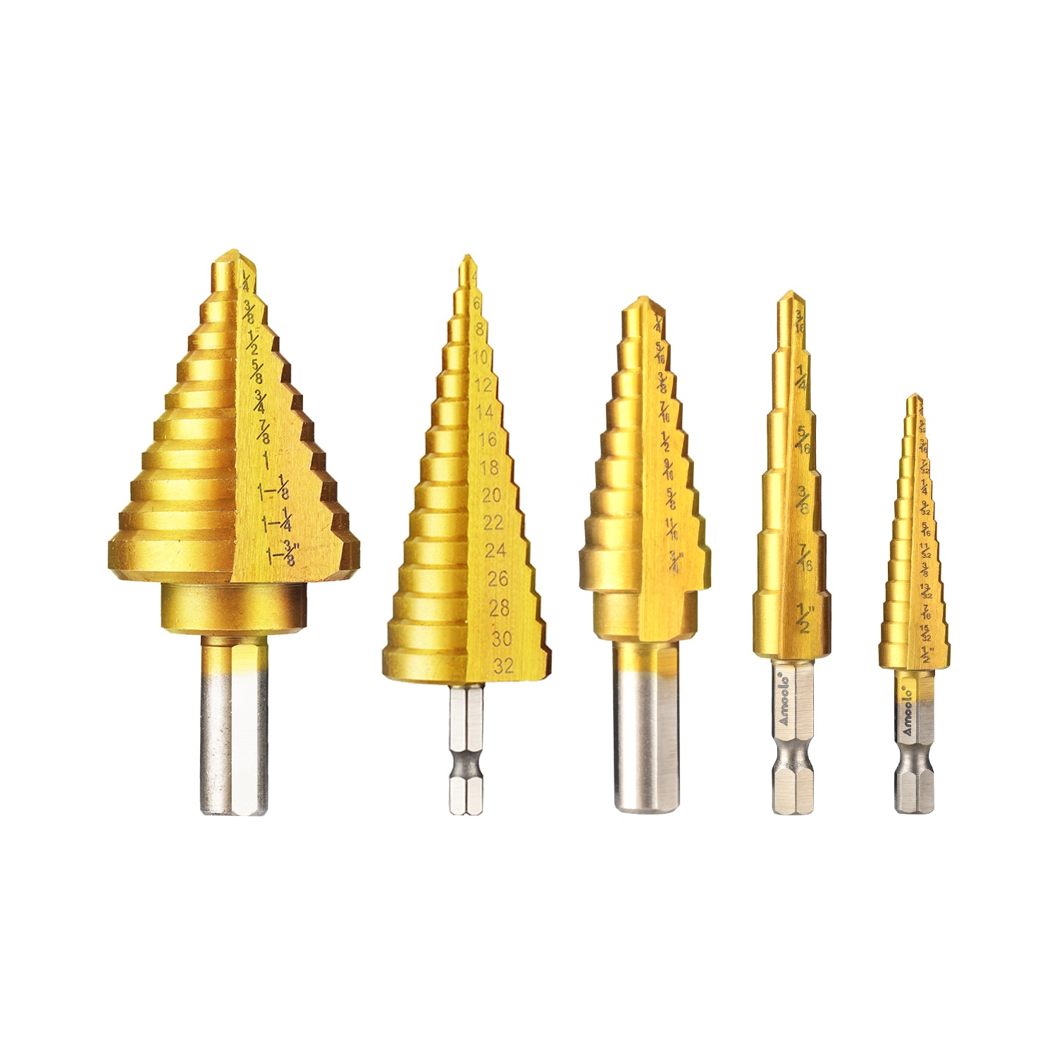 Titanium Step Drill Bit Set_AST1909-5PCS