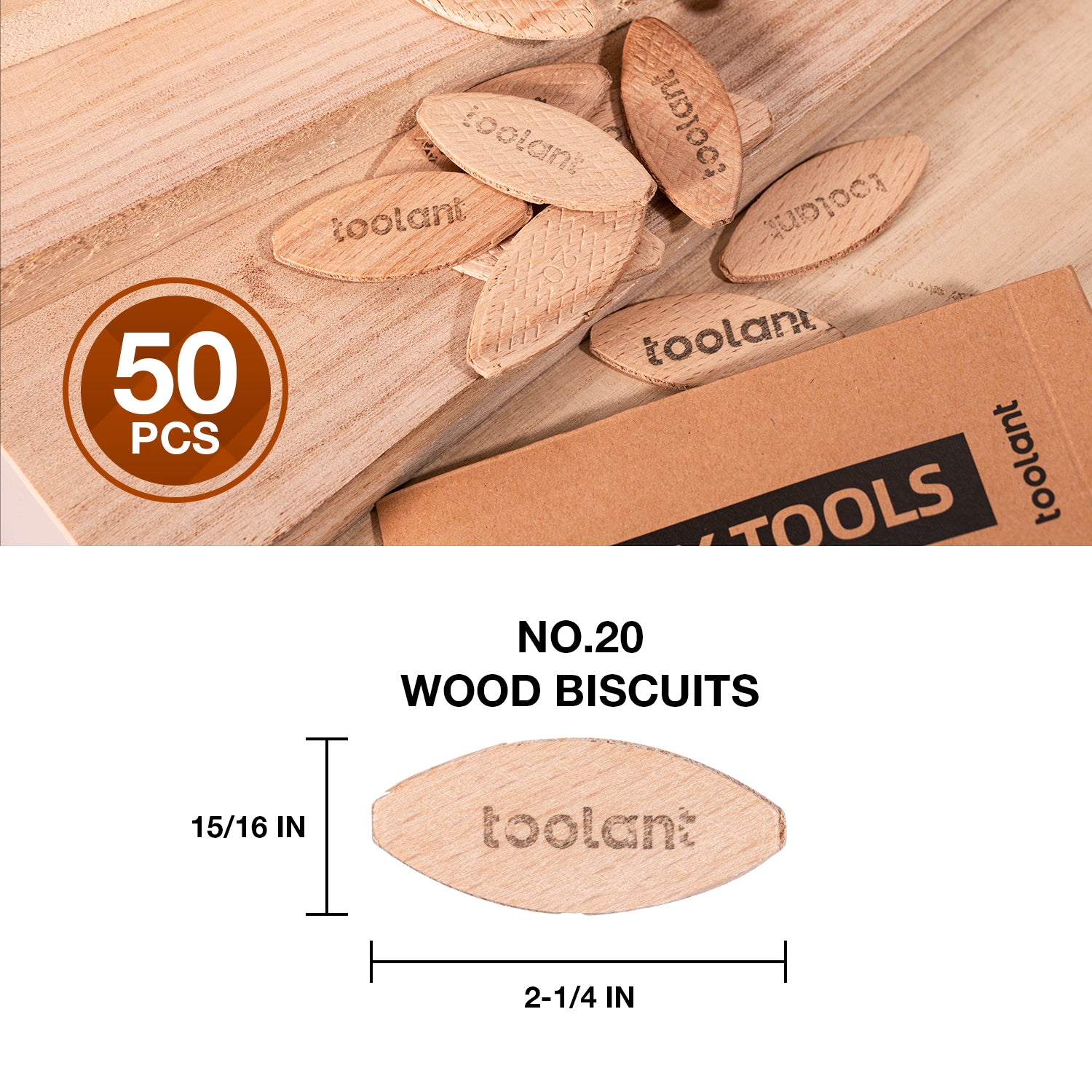 Wood Biscuits, #20, 50 Pcs, Woodworking & Woodcrafting Joiners