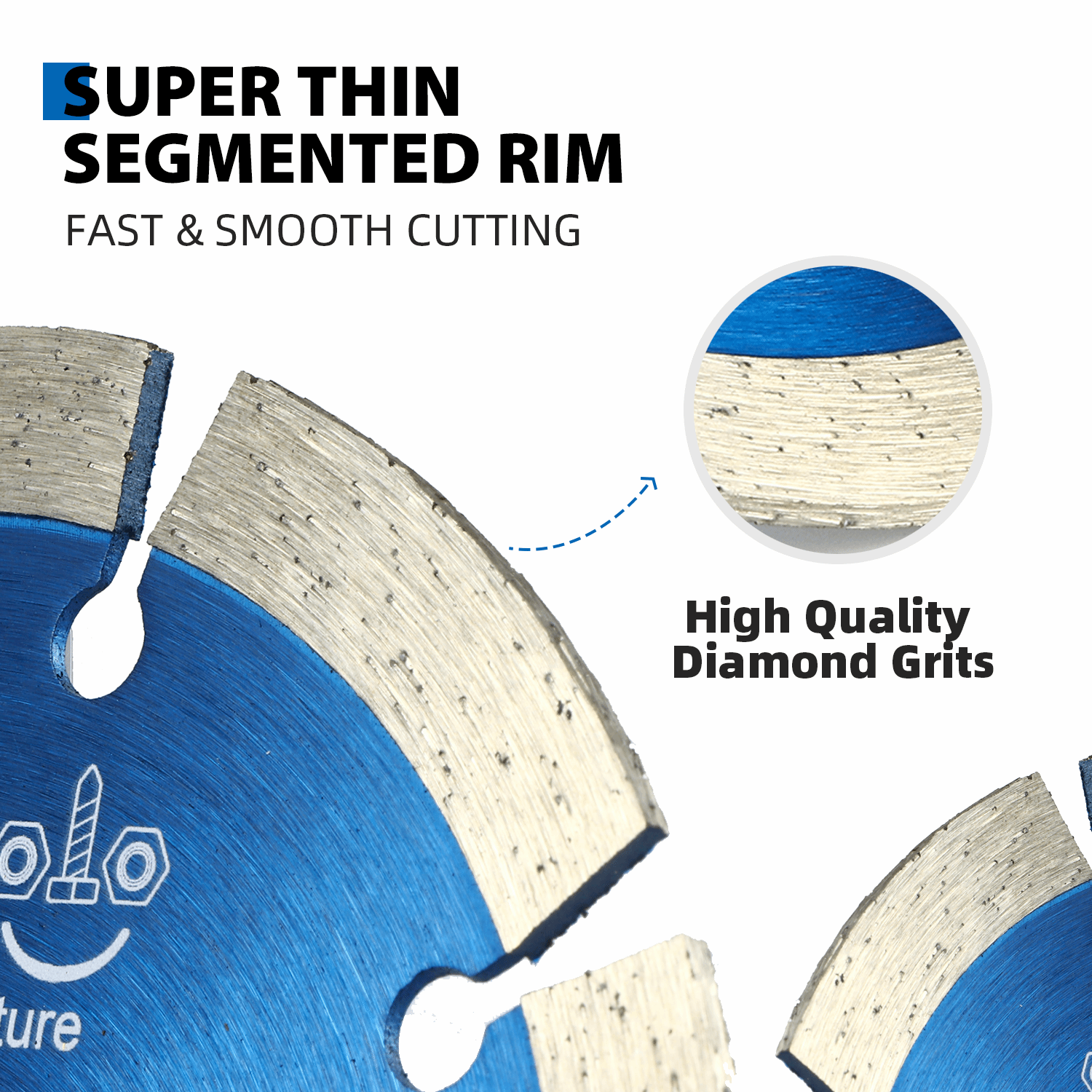 amoolo Diamond Saw Blade, for Cutting Porcelain, Tiles, Granite, Marble, Ceramics