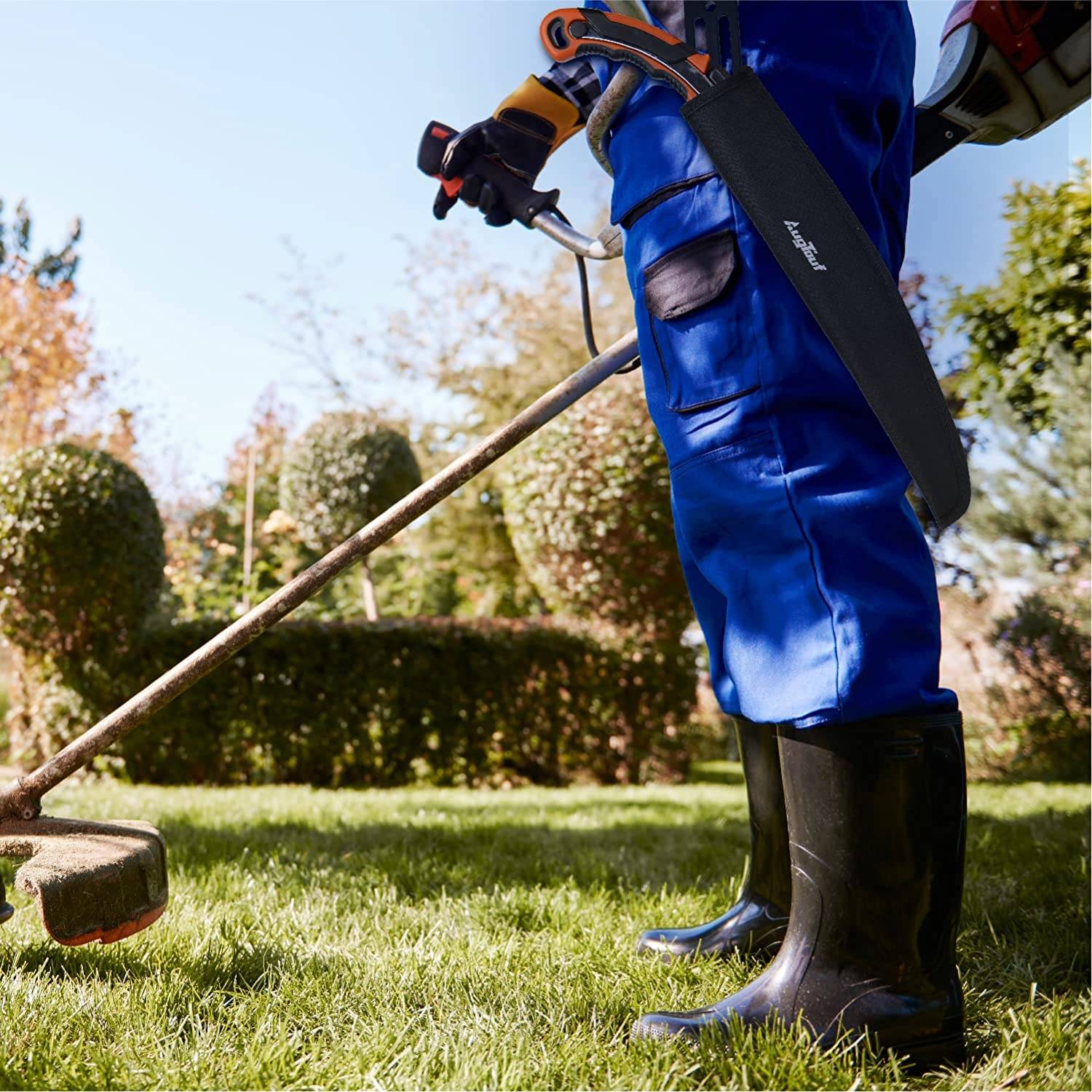 AugTouf Razor Tooth Pruning Saw with Sheath, 14 Inch Curved Blade for Wood Camping, Dry Wood Pruning