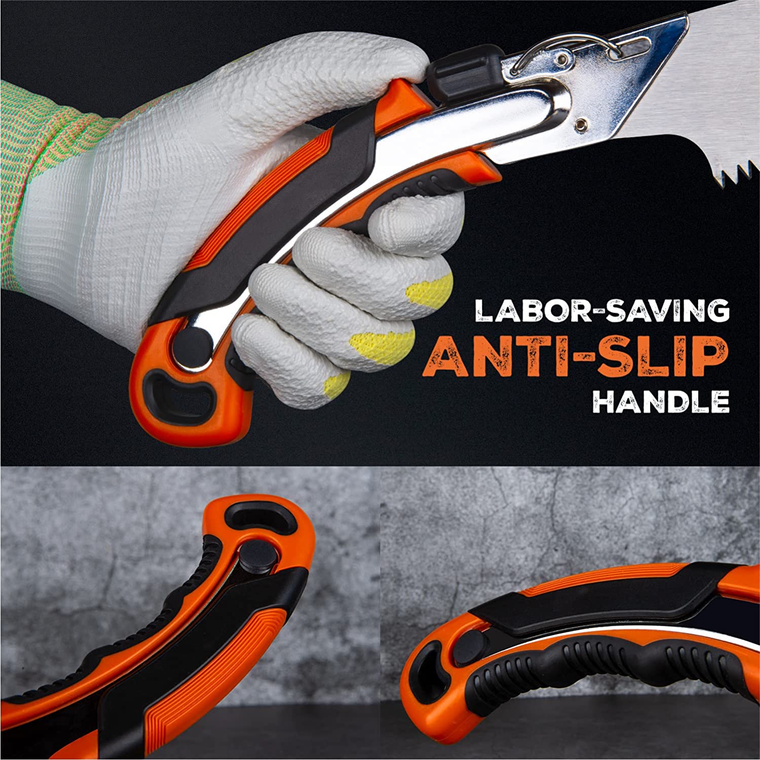 AugTouf Razor Tooth Pruning Saw with Sheath, 14 Inch Curved Blade for Wood Camping, Dry Wood Pruning