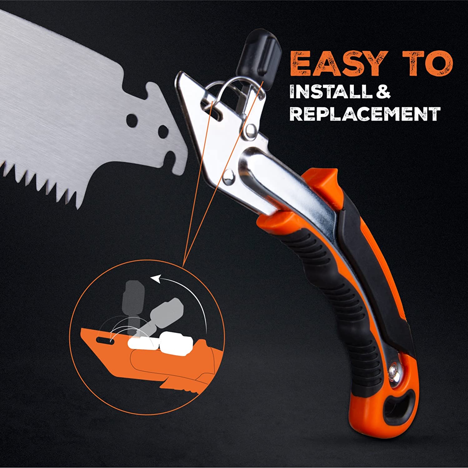 AugTouf Razor Tooth Pruning Saw with Sheath, 14 Inch Curved Blade for Wood Camping, Dry Wood Pruning