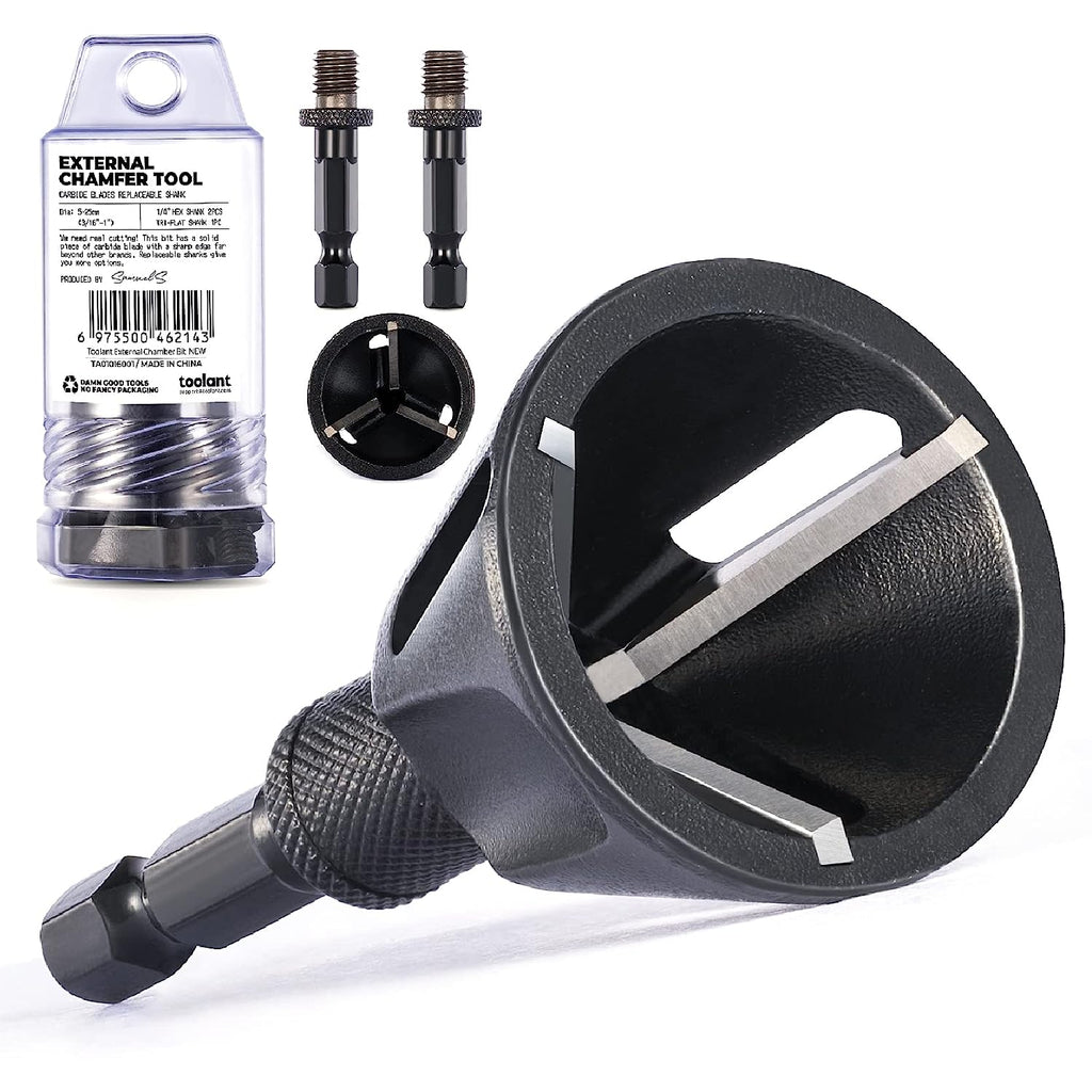 toolant Deburring External Chamfer Tool with Carbide Blades, Removing
